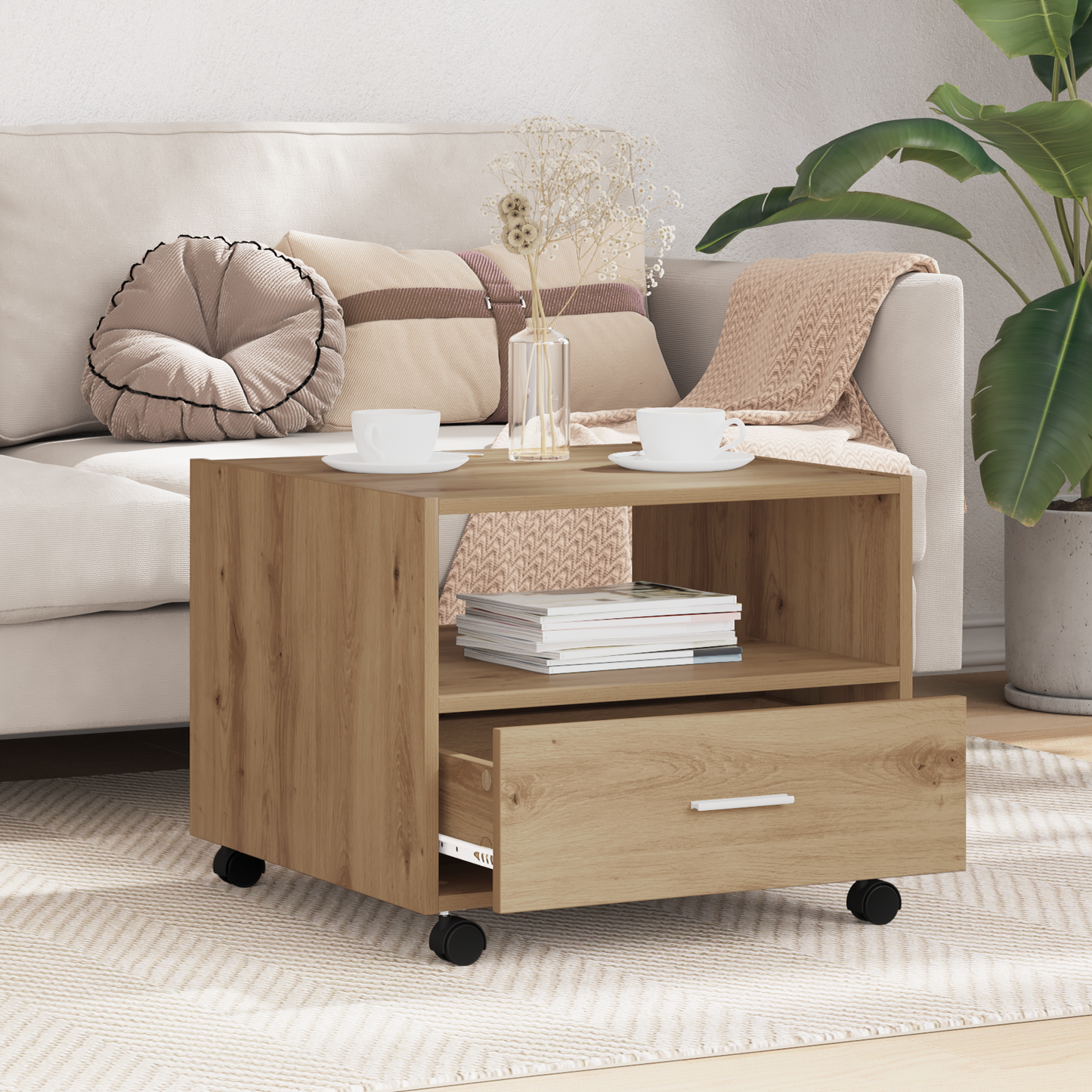Coffee Table Artisan Oak 55 x 55 x 45cm Engineered Wood