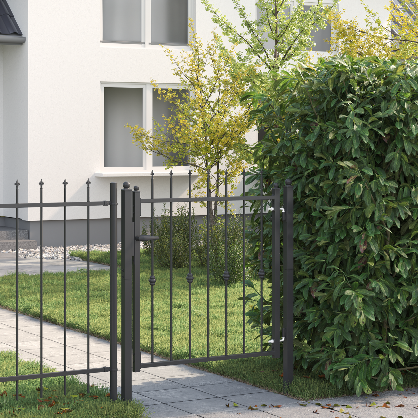 Fence Gate HORST 100 x 100 cm Metal Black Lockable