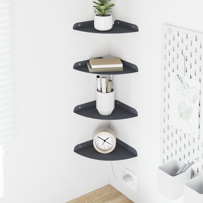 Floating Shelf with Shelf 4 pcs Anthracite 18 x 18 x 2 cm
