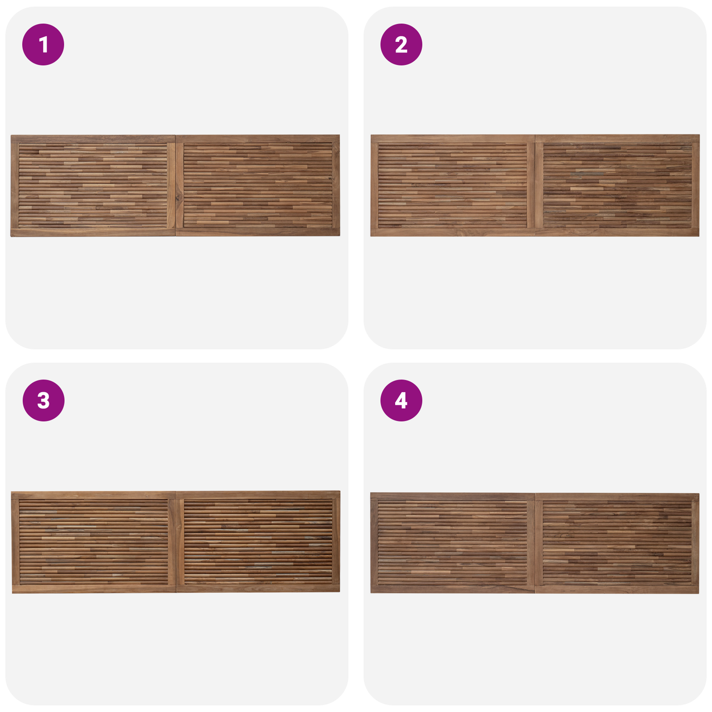 Bed Headboard Natural Solid Teak Wood