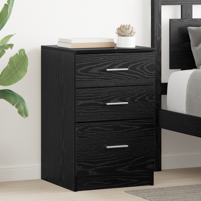 Bedside Cabinet Black Oak 40 x 40 x 63 cm Engineered Wood