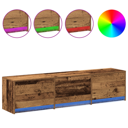 TV Cabinet with LED Old Wood 165 x 34 x 40 cm Engineered Wood