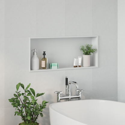 Shower Niche White 75 x 30 x 9.5 cm Stainless Steel