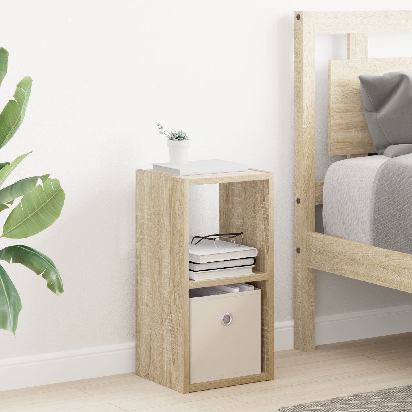Bedside Table with Drawer 2 pcs Sonoma Oak 25.5 x 22 x 49.5 cm