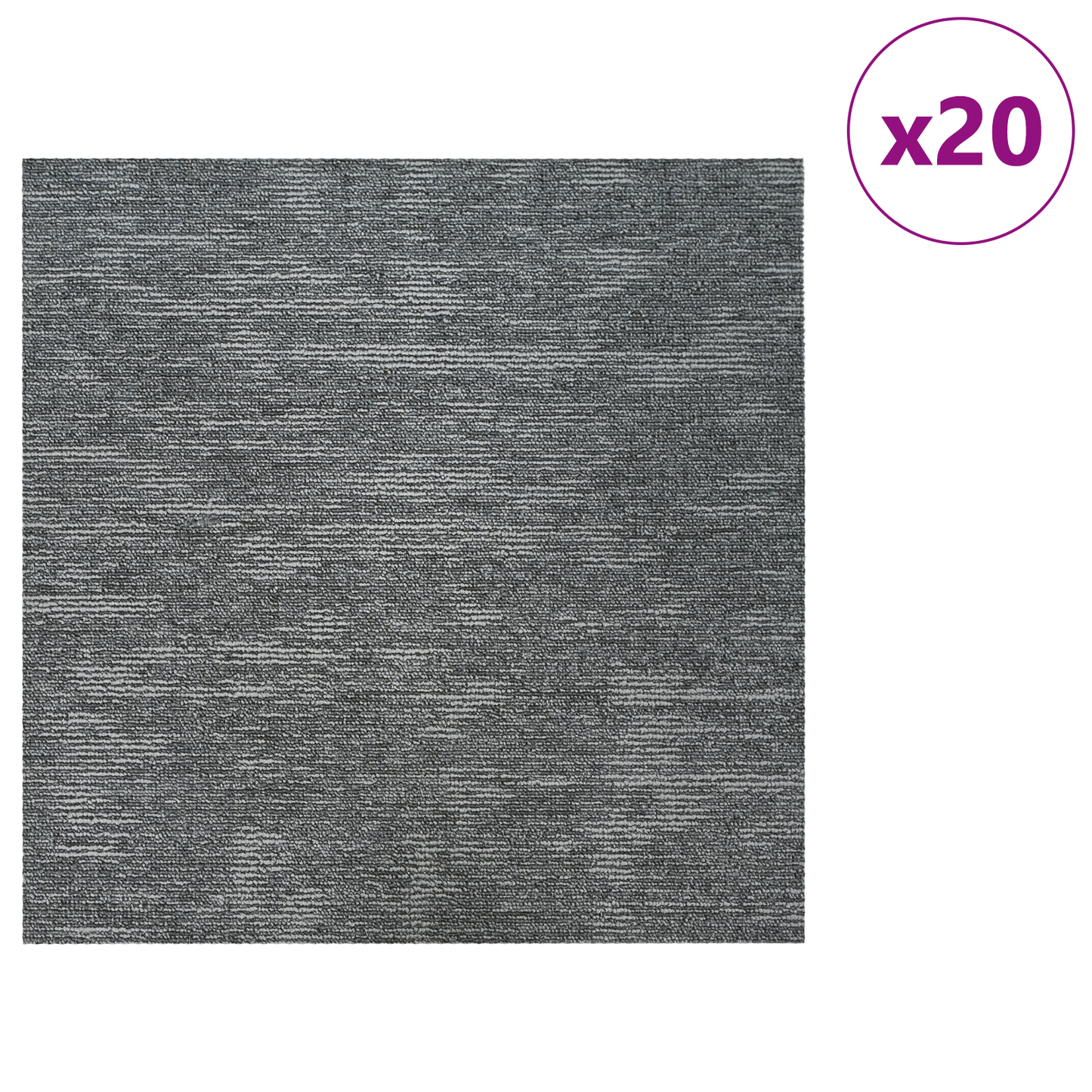 Carpet Tile Rock Grey 50 x 50 cm 20 pcs PP and Bitumen