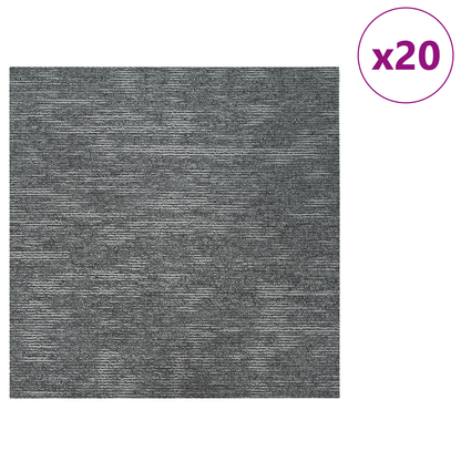 Carpet Tile Rock Grey 50 x 50 cm 20 pcs PP and Bitumen