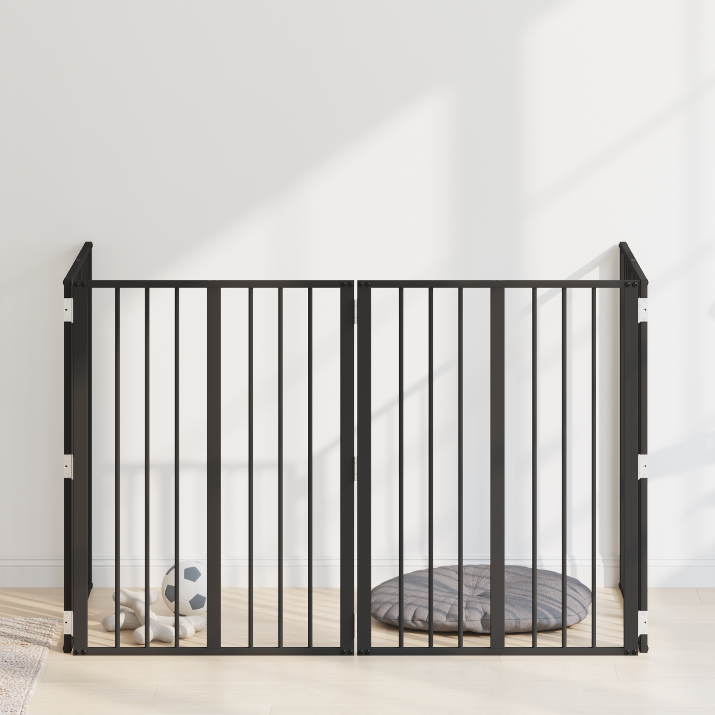 Dog Gate 4 pcs Black 60 x 80 cm Galvanised Steel