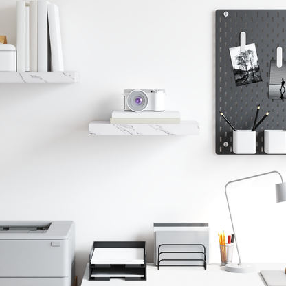 Wall Shelf White Marble 40 x 23.5 x 4 cm Engineered Wood