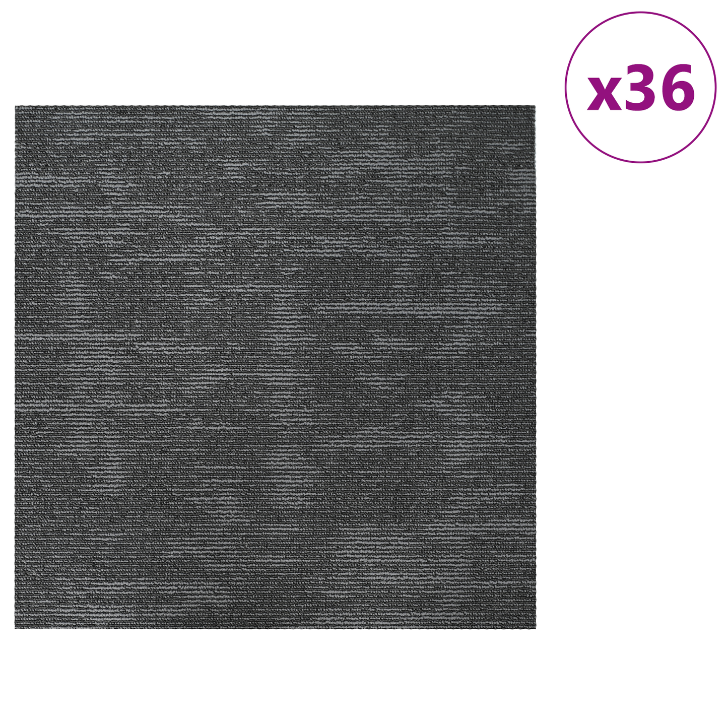 Carpet Tile Charcoal Grey 50 x 50 cm 36 pcs PP and Bitumen