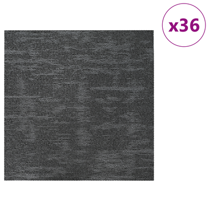 Carpet Tile Charcoal Grey 50 x 50 cm 36 pcs PP and Bitumen