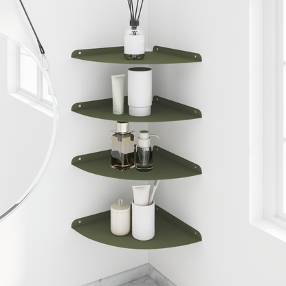 Floating Shelf with Shelf 4 pcs Olive green 30 x 30 x 2 cm