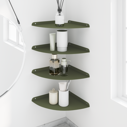 Floating Shelf with Shelf 4 pcs Olive green 30 x 30 x 2 cm