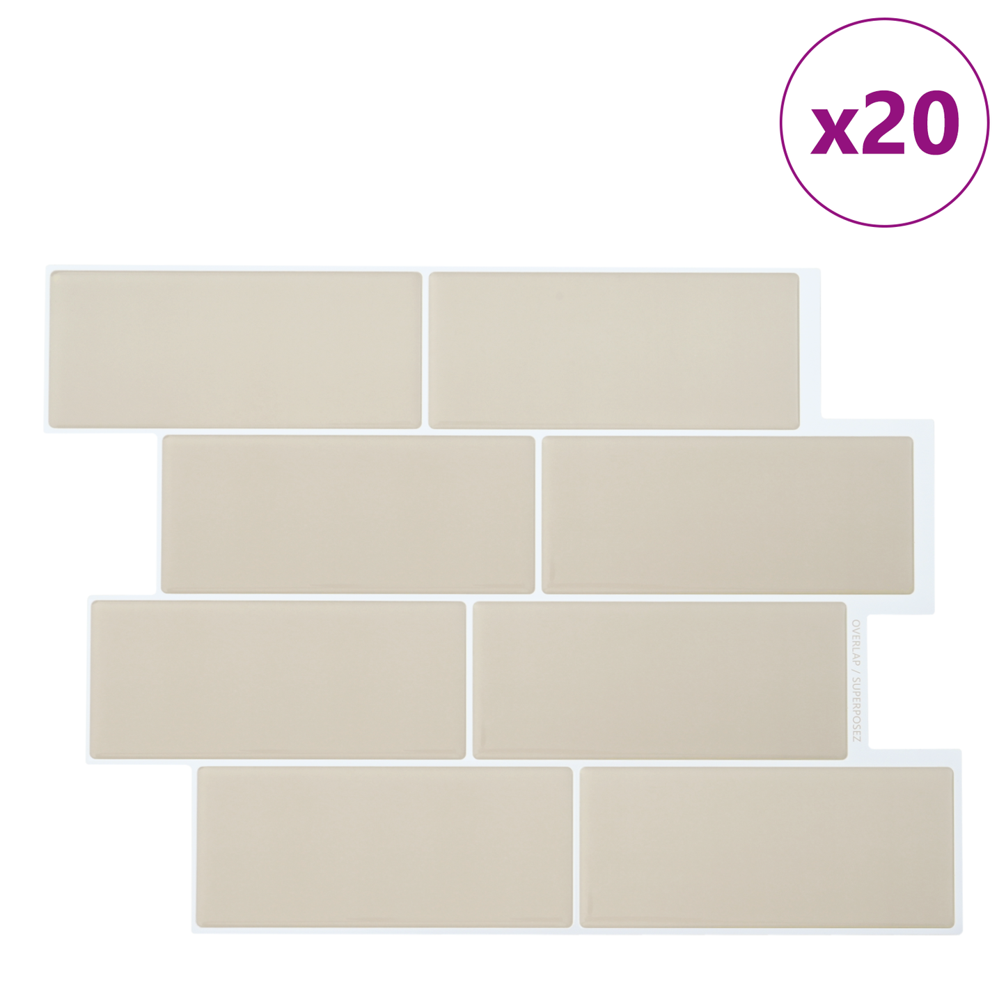 Decorative Stickers 20 pcs Beige 29 x 21 cm