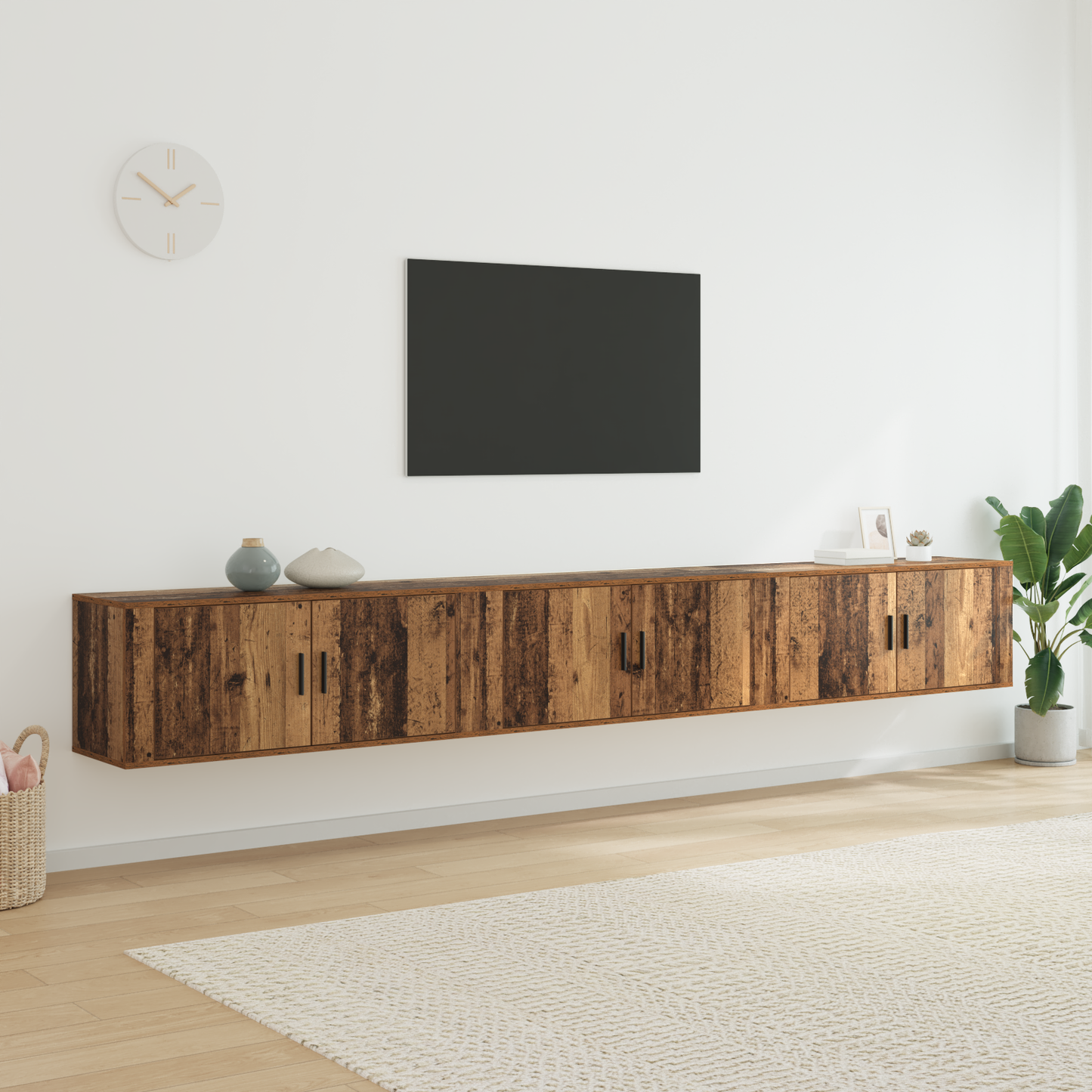Wall-mounted TV Cabinet Set 3 pcs Old Wood 100 x 34.5 x 40 cm