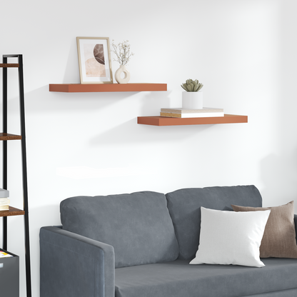 Wall Shelf 2 pcs Red 60 x 23 x 4 cm Engineered Wood