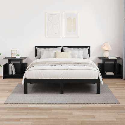 TV Stand 2 pcs Black Oak 50 x 35 x 45 cm Engineered Wood