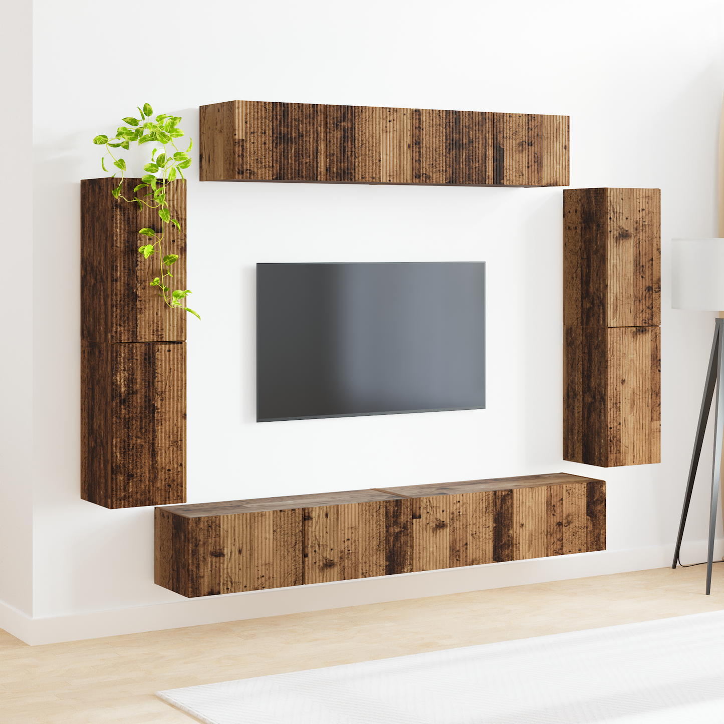 TV Cabinet 8 pcs Old Wood