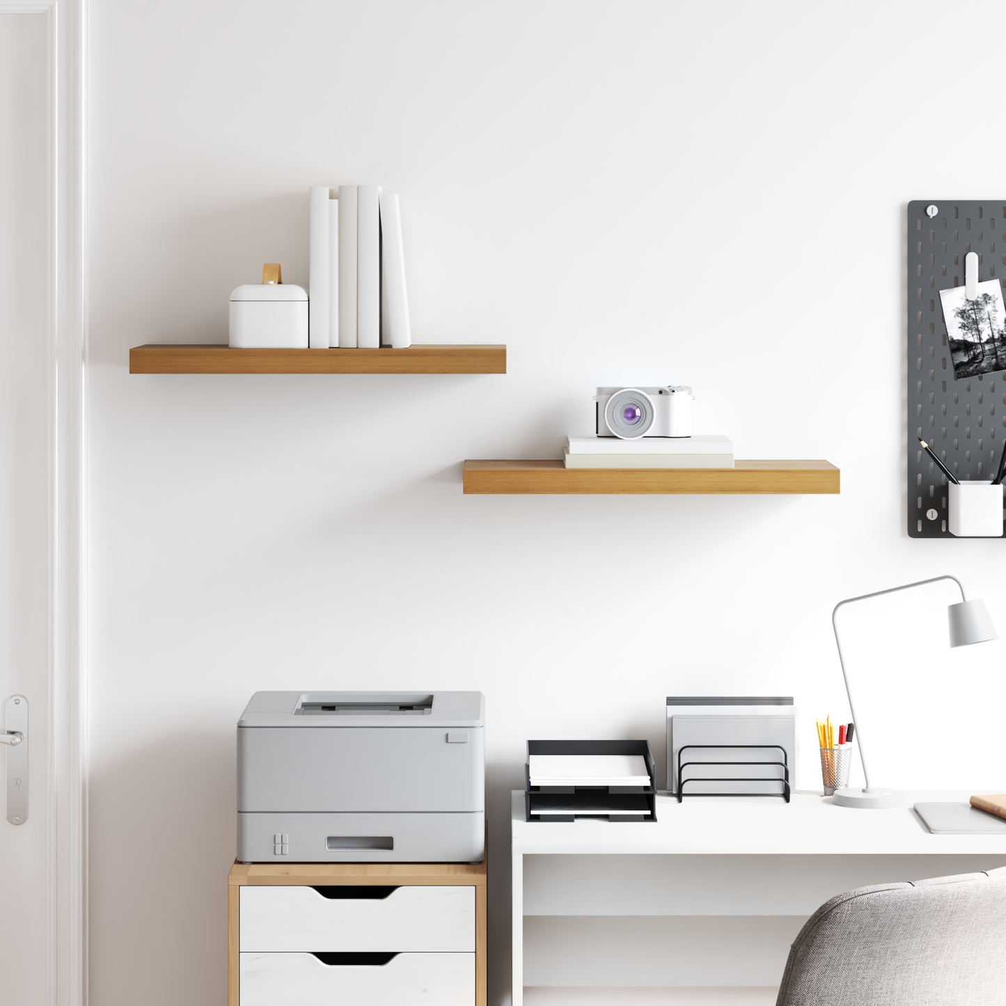 Wall Shelf 2 pcs Brown 60 x 23 x 4 cm Engineered Wood
