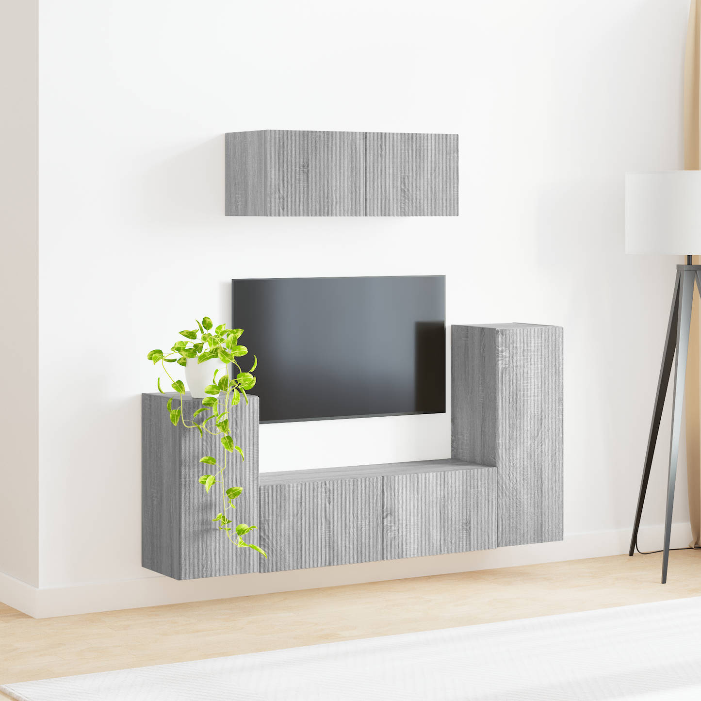 TV Cabinet Set 4 pcs Grey Sonoma Engineered Wood