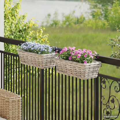 Hanging Planter Basket 2 pcs Natural Grey 48 x 22 x 15 cm