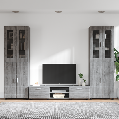 TV Cabinet Set FLORIN 3 pcs Grey Sonoma Engineered Wood