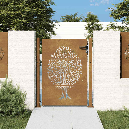 Garden Gate 100x150 cm Corten Steel Tree Design