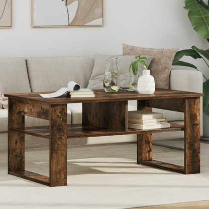 Coffee Table Smoked Oak 96 x 54 x 44 cm Engineered Wood