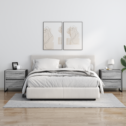 Bedside Table Grey Sonoma 50 x 39.5 x 50 cm Engineered Wood