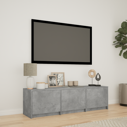 TV Cabinet with LED with LED Concrete Grey 140 x 34 x 40 cm