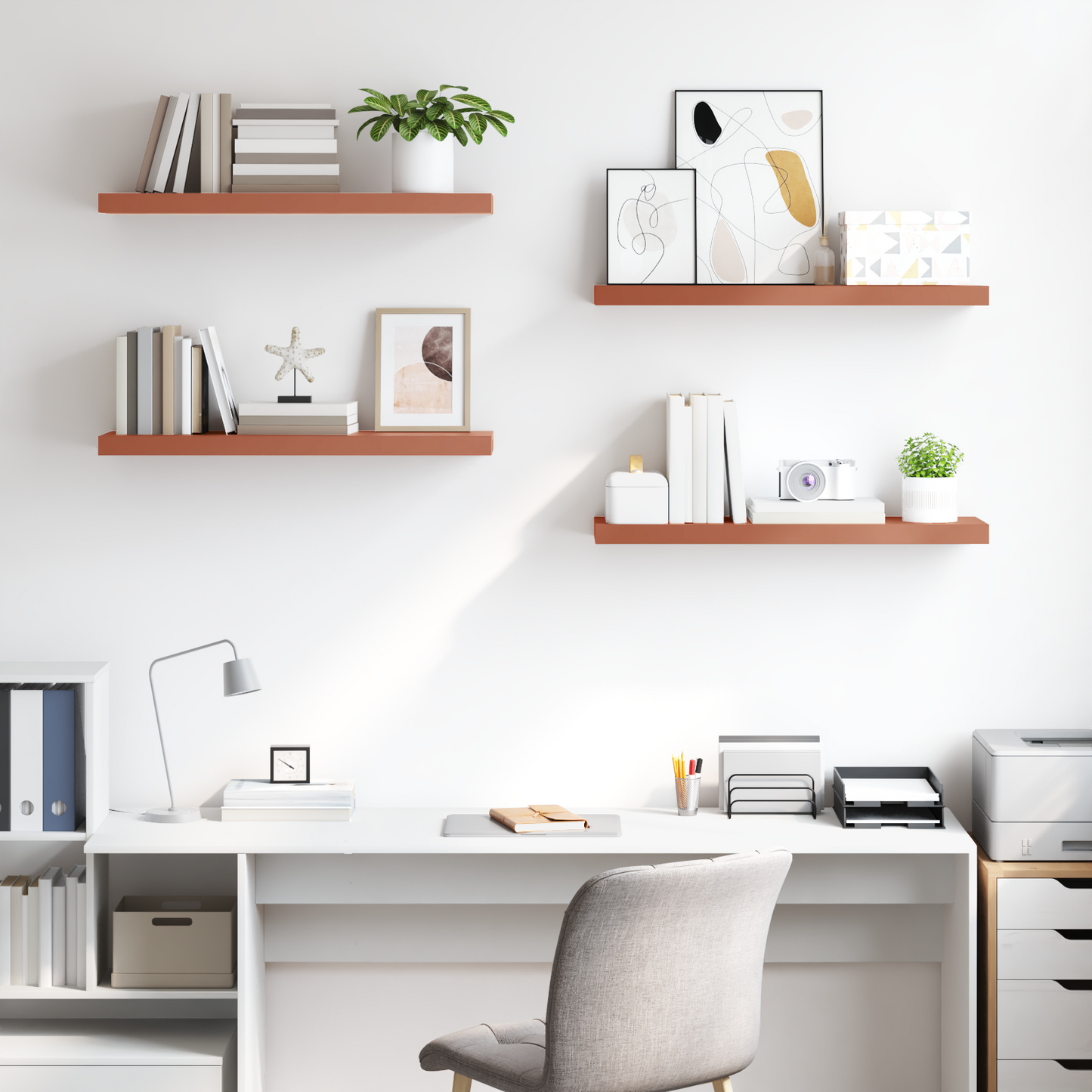 Wall Shelf 4 pcs Red 90 x 23.5 x 4 cm Engineered Wood