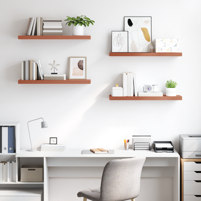 Wall Shelf 4 pcs Red 90 x 23.5 x 4 cm Engineered Wood