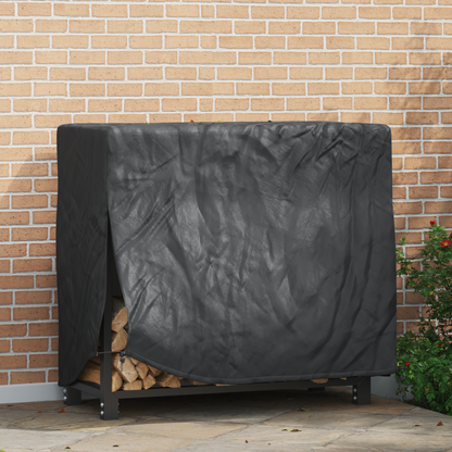 Firewood Rack Cover Black 61 x 122 x 106 cm 420D Oxford fabric