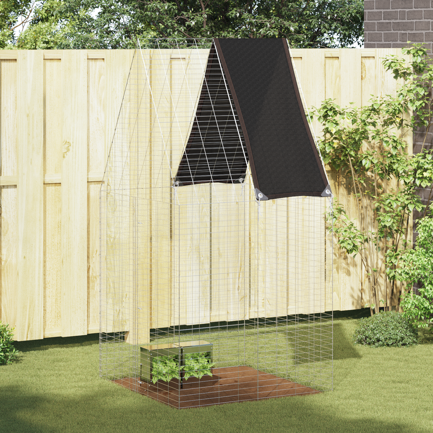 Rabbit Cage Silver 100 x 100 x 210 cm Galvanised Steel