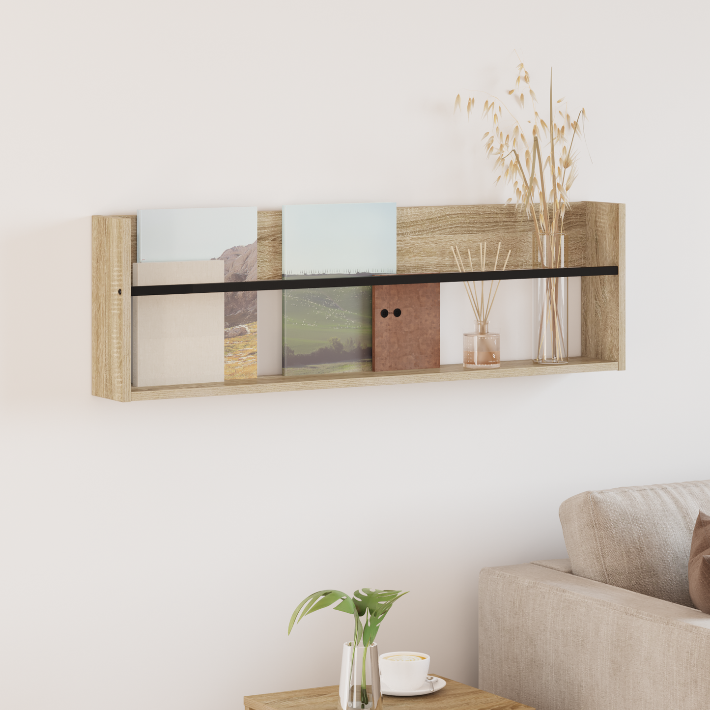 Magazine Rack Sonoma Oak 100 x 12 x 30 cm Engineered Wood
