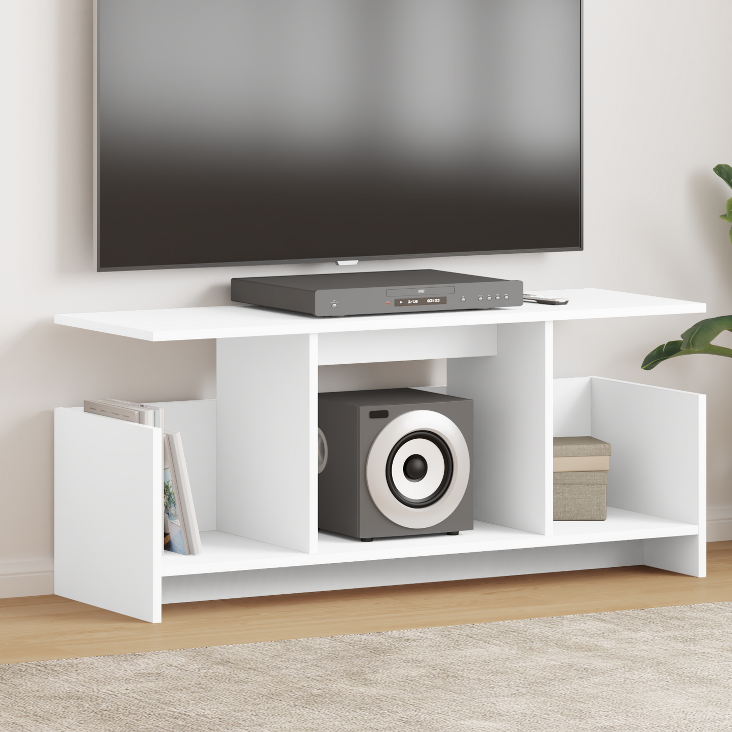 TV Stand White 102 x 35 x 45 cm Engineered Wood