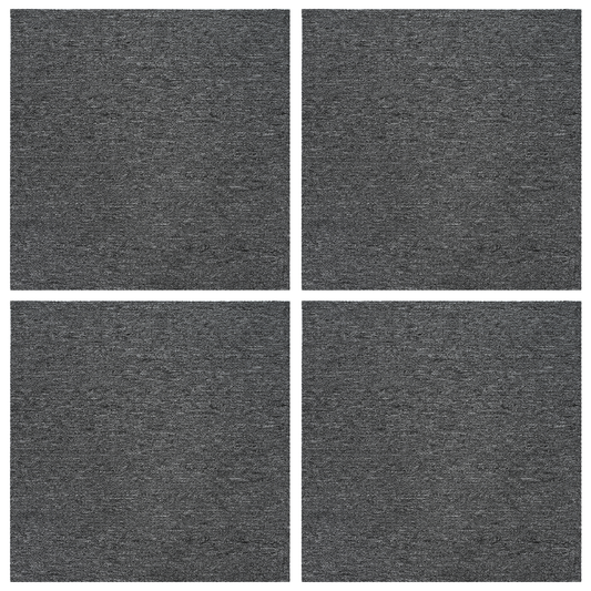 Carpet Tile Medium Grey 50 x 50 cm 4 pcs PP and Bitumen