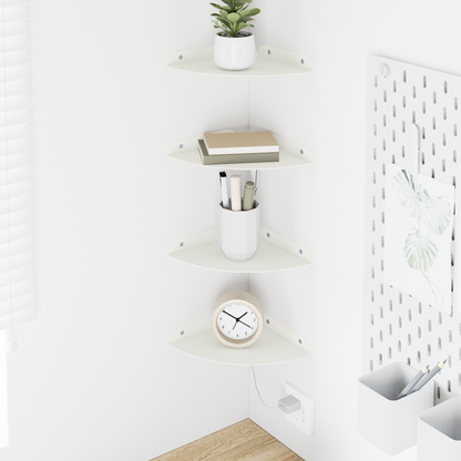 Floating Shelf with Shelf 4 pcs White 18 x 18 x 2 cm