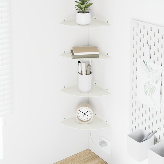 Floating Shelf with Shelf 4 pcs White 18 x 18 x 2 cm