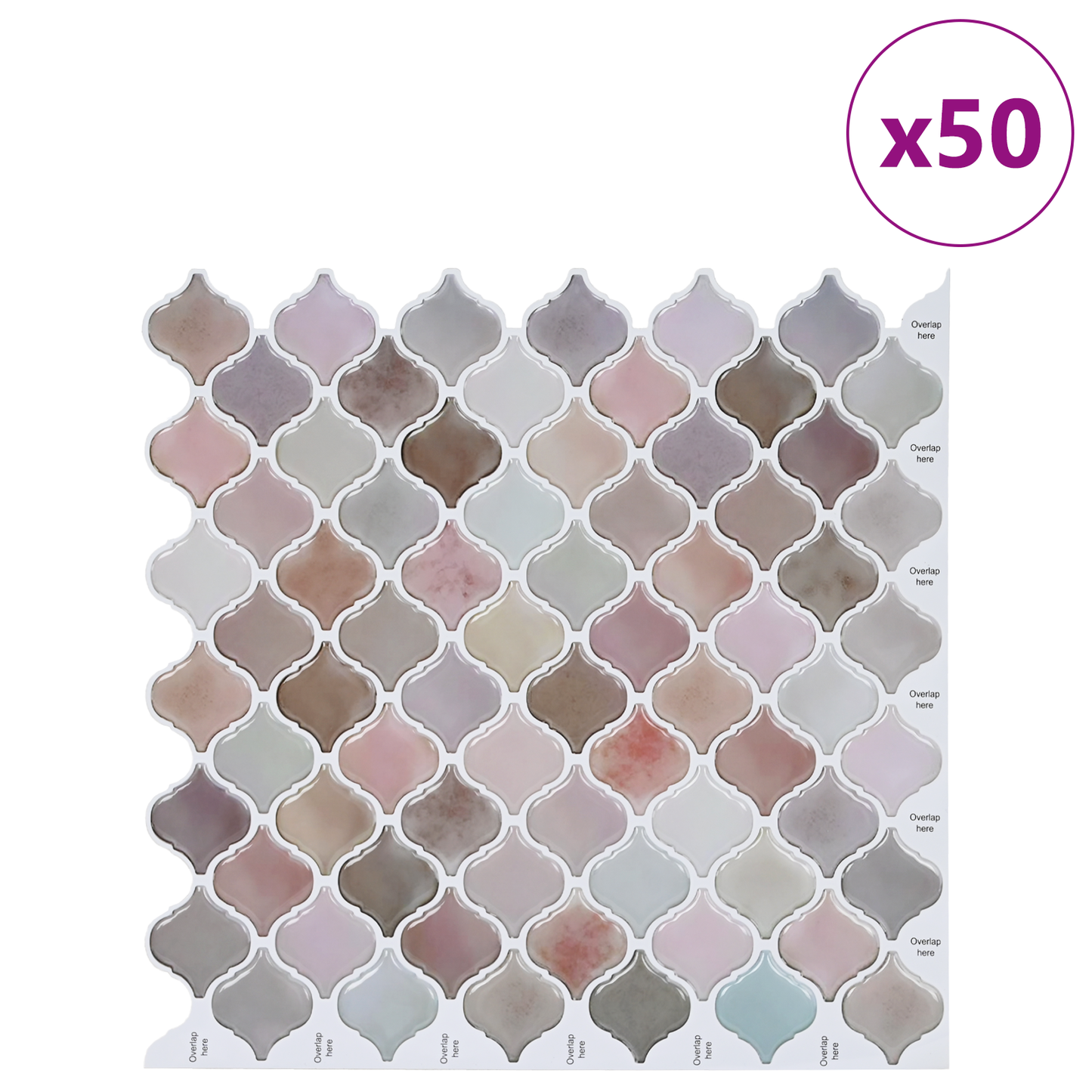 Lanturn Tile 50 pcs Beige 27 x 27 cm Polyurethane and PET