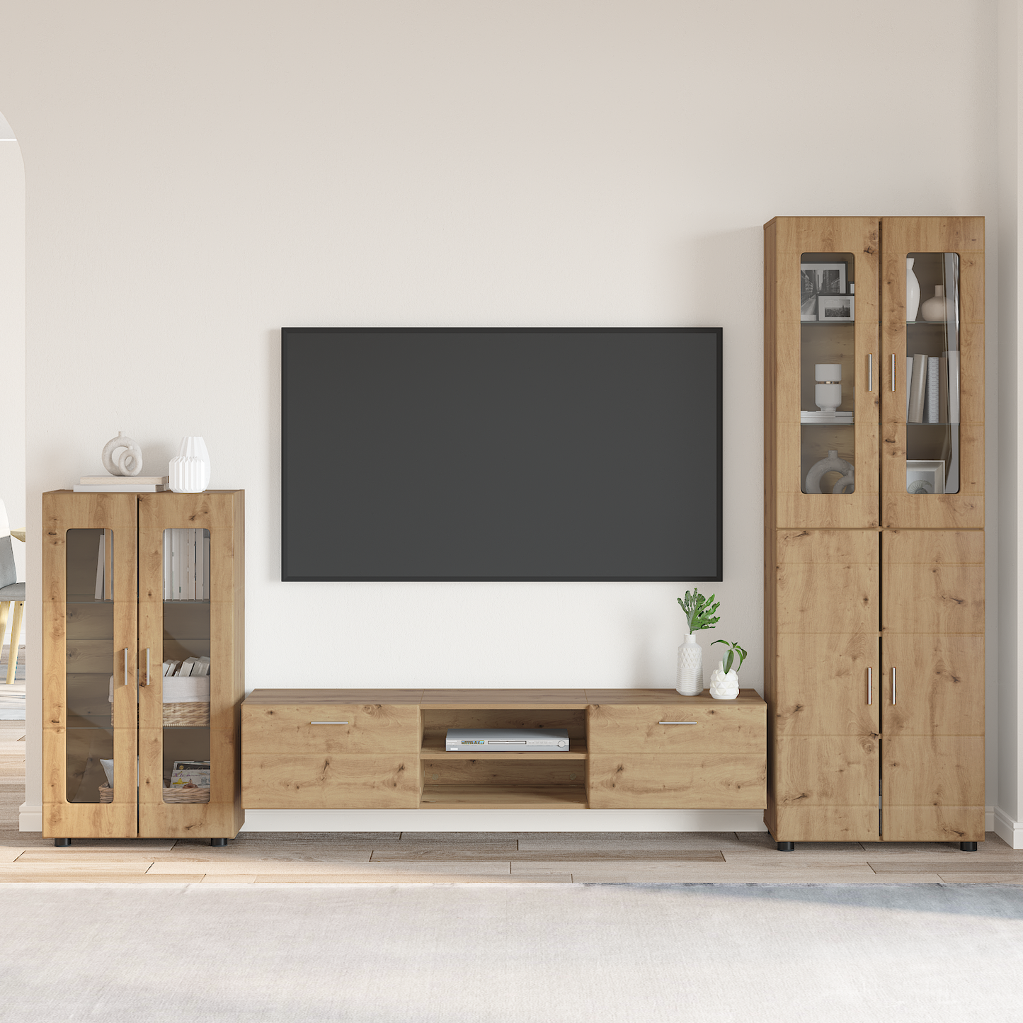 TV Cabinet Set FLORIN 3 pcs Artisan Oak Engineered Wood