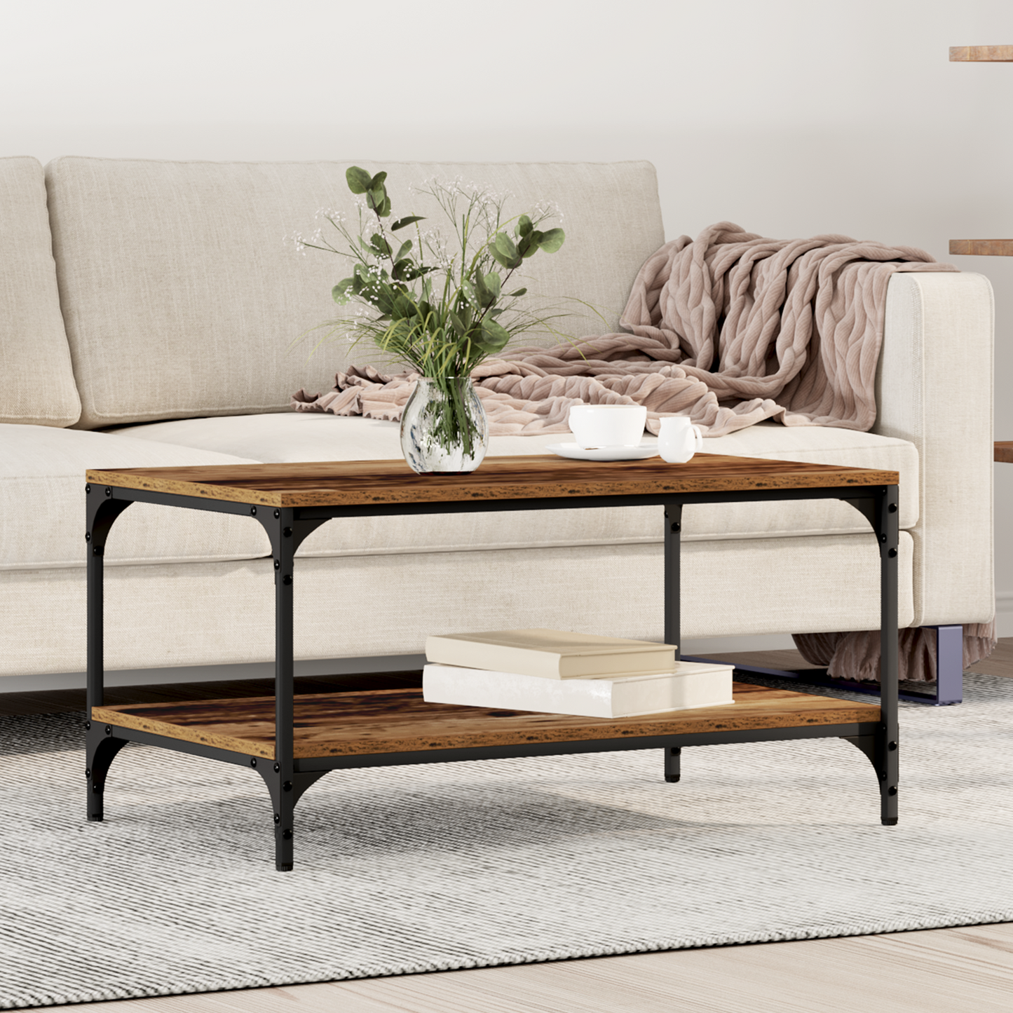 Coffee Table Old Wood 80 x 50 x 40 cm Engineered Wood