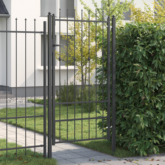 Fence Gate HORST 100 x 175 cm Metal Black Lockable