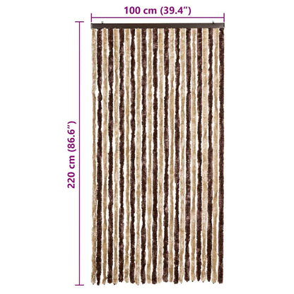 240572 vidaXL Insect Curtain Beige and Light Brown 100x220 cm Chenille