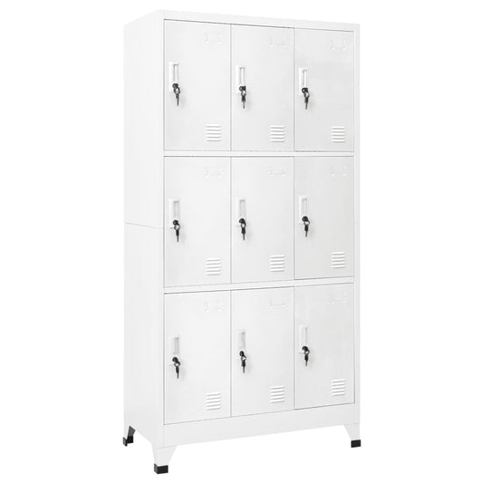 20157 vidaXL Locker Cabinet with 9 Compartments Steel 90x45x180 cm Grey