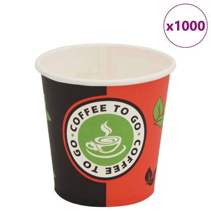 1000 pcs Disposable Coffee Cups Paper 120 ml (4 oz) in multicolour design for takeaway beverages.