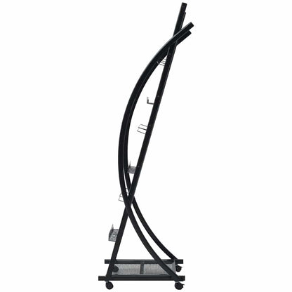 30098 vidaXL Magazine Rack 40x32x131 cm Black A4