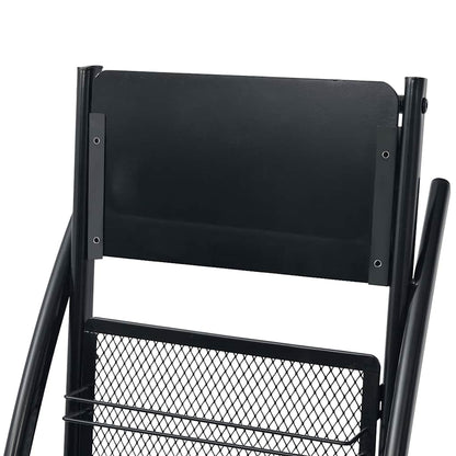 30098 vidaXL Magazine Rack 40x32x131 cm Black A4