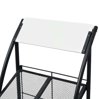 30099 vidaXL Magazine Rack 47x40x134 cm Black and White A4