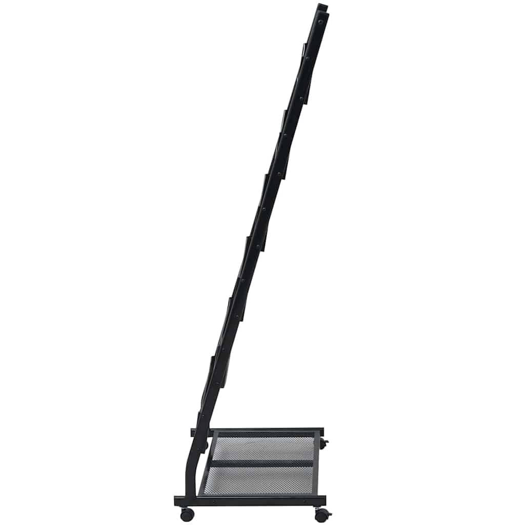 30100 vidaXL Magazine Rack 47,5x43x133 cm Black A4