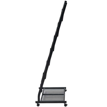 30100 vidaXL Magazine Rack 47,5x43x133 cm Black A4